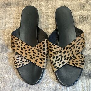 Jenni Black and Brown Criss-Cross Sandals